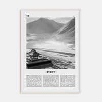 Tibet Poster White Wood / 8x12 in Nbourhood Travel B&W Poster