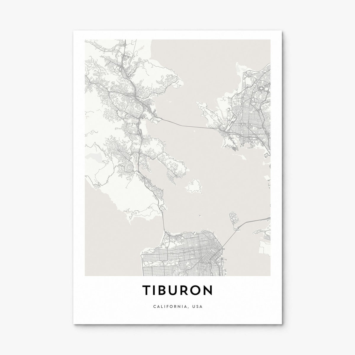 Tiburon Map Poster, print only (unframed)