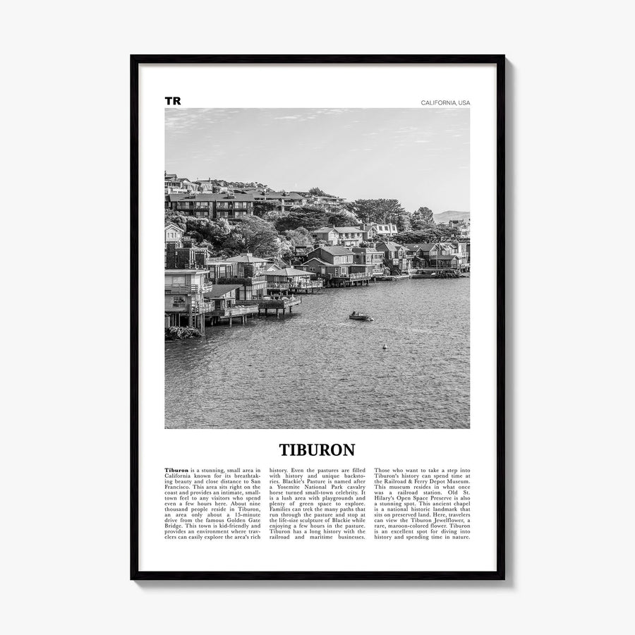 Tiburon Newspaper Poster, framed poster mockup