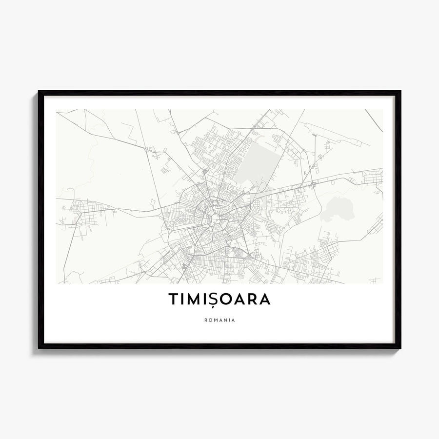 Timișoara Map Poster, framed poster mockup