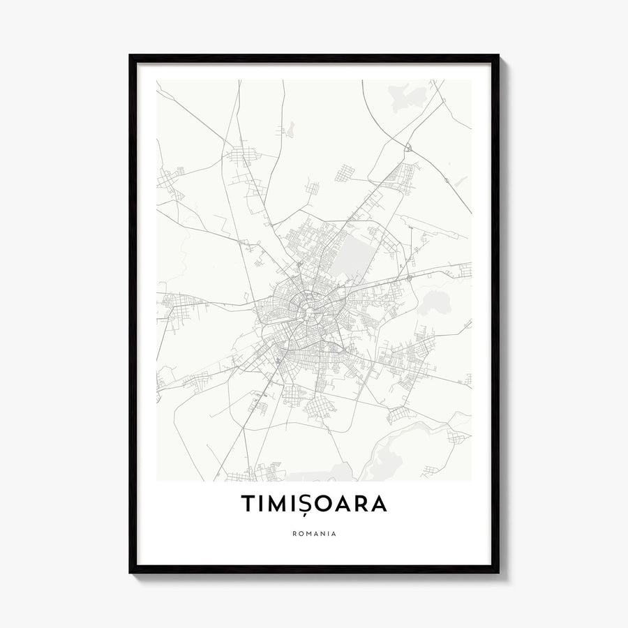 Timișoara Map Poster, framed poster mockup