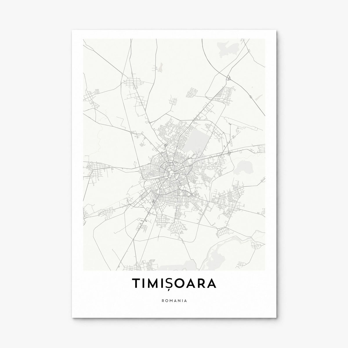 Timișoara Map Poster, print only (unframed)