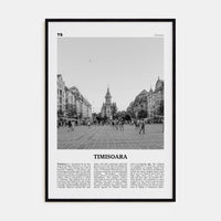 Timisoara No 1 Poster Black Wood / 8x12 in Nbourhood Travel B&W Poster