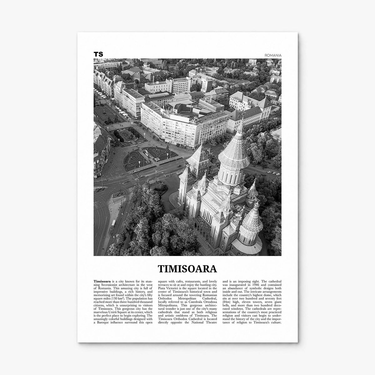 Timișoara Newspaper No 2 Poster, print only (unframed)