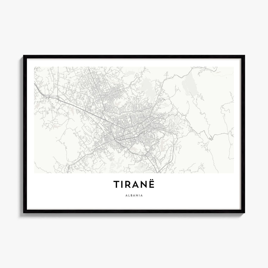 Tirana Map Poster, framed poster mockup