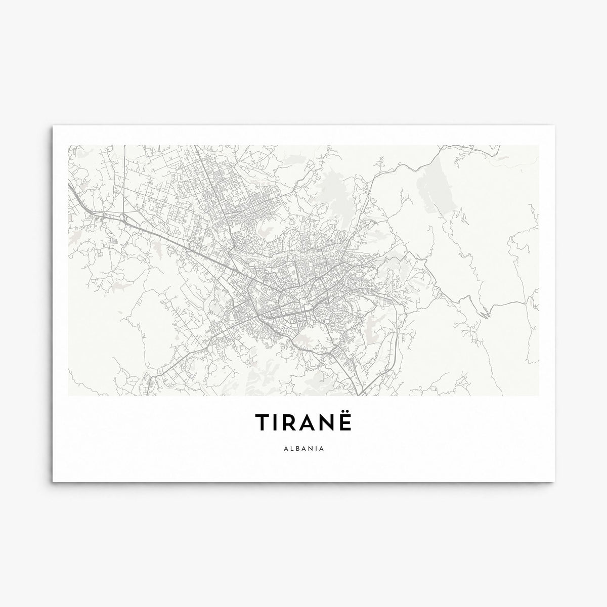 Tirana Map Poster, print only (unframed)
