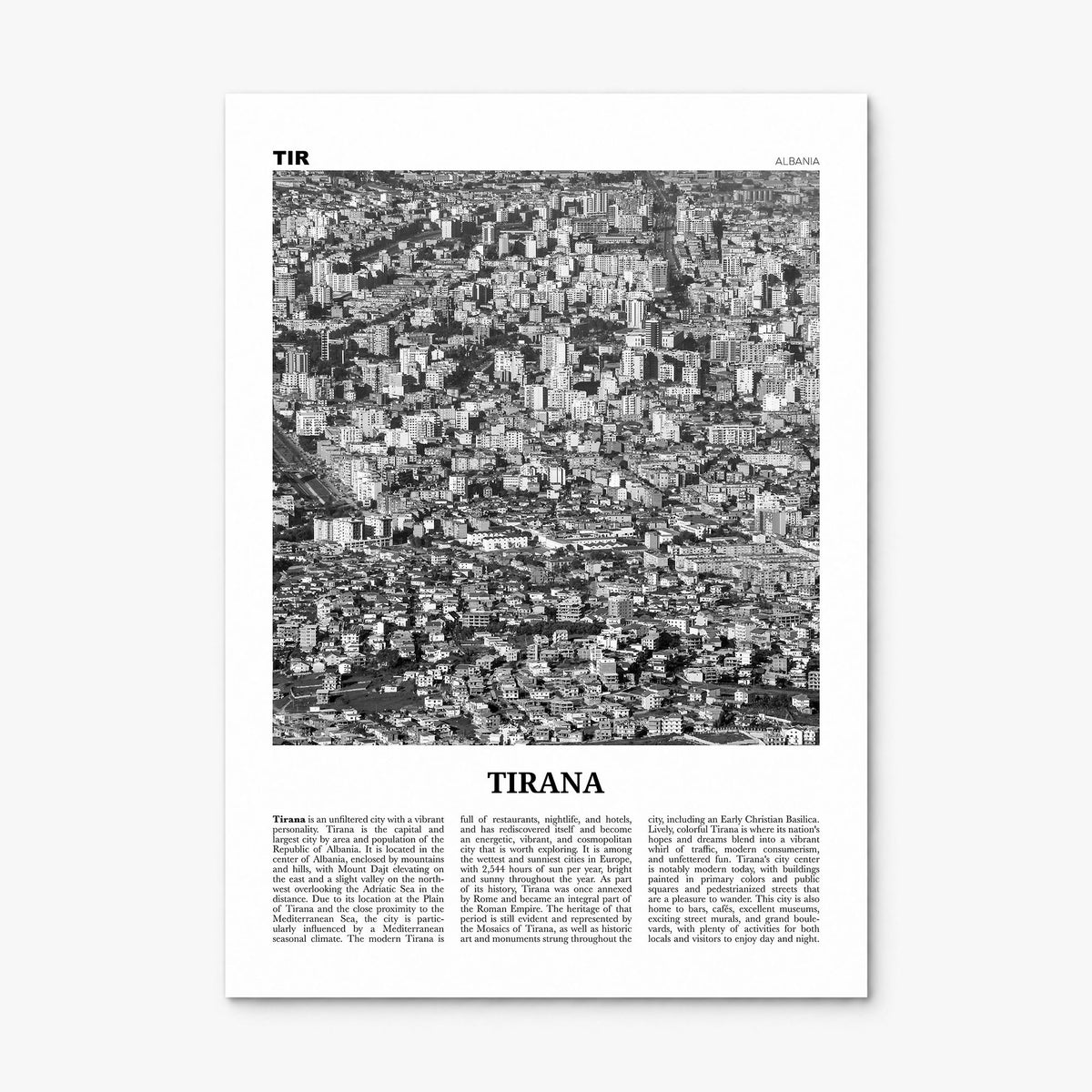 Tirana Newspaper Poster, print only (unframed)