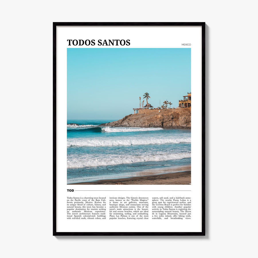 Todos Santos Travel Poster, framed poster mockup