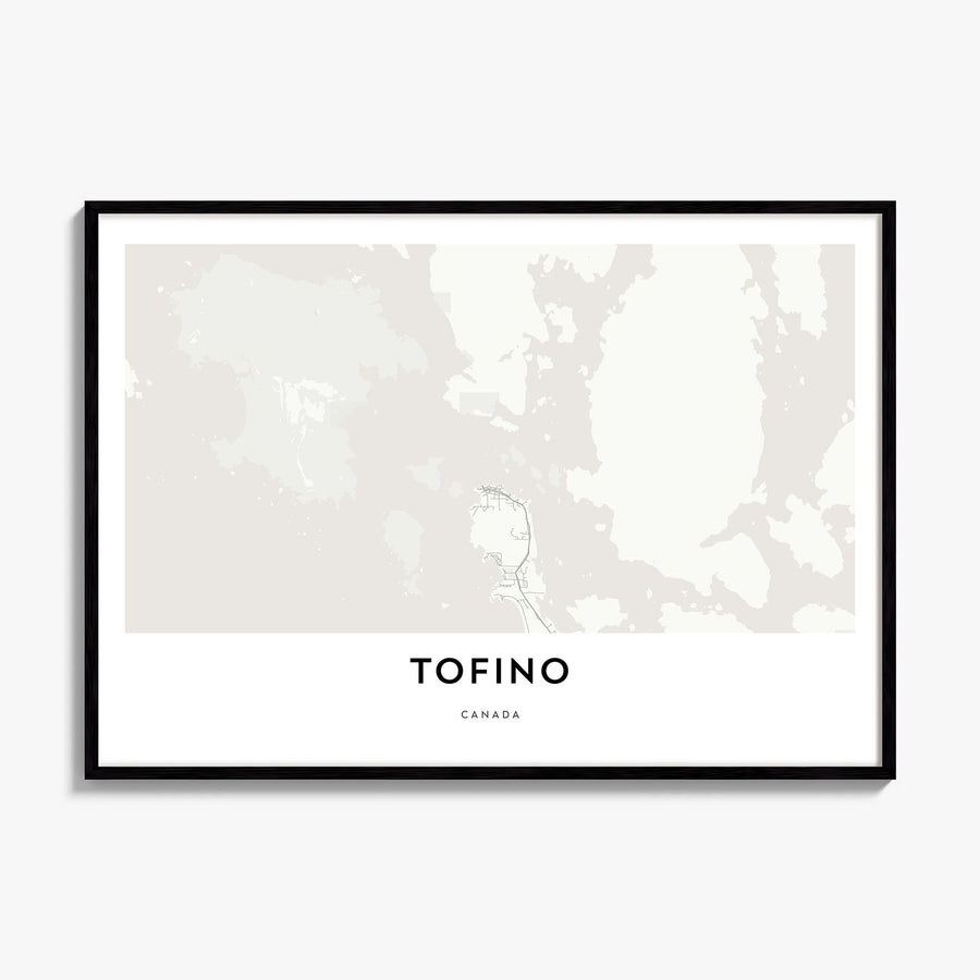 Tofino Map Poster, framed poster mockup