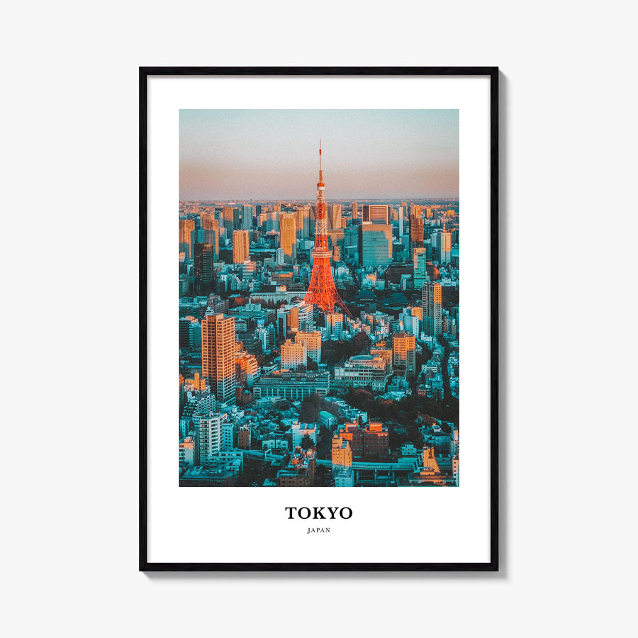 Tokyo colorful classic poster of Japan – vertical wall art, unframed print shown in interior mockup