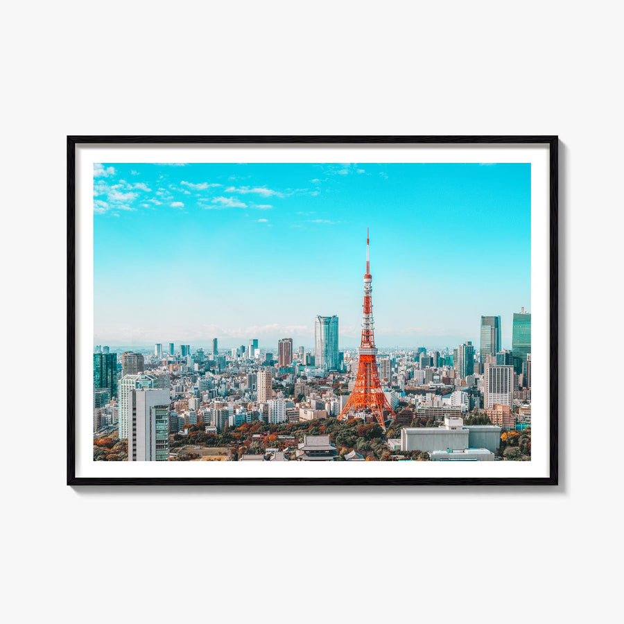 Tokyo colorful photo poster of Japan – horizontal wall art, unframed print shown in interior mockup
