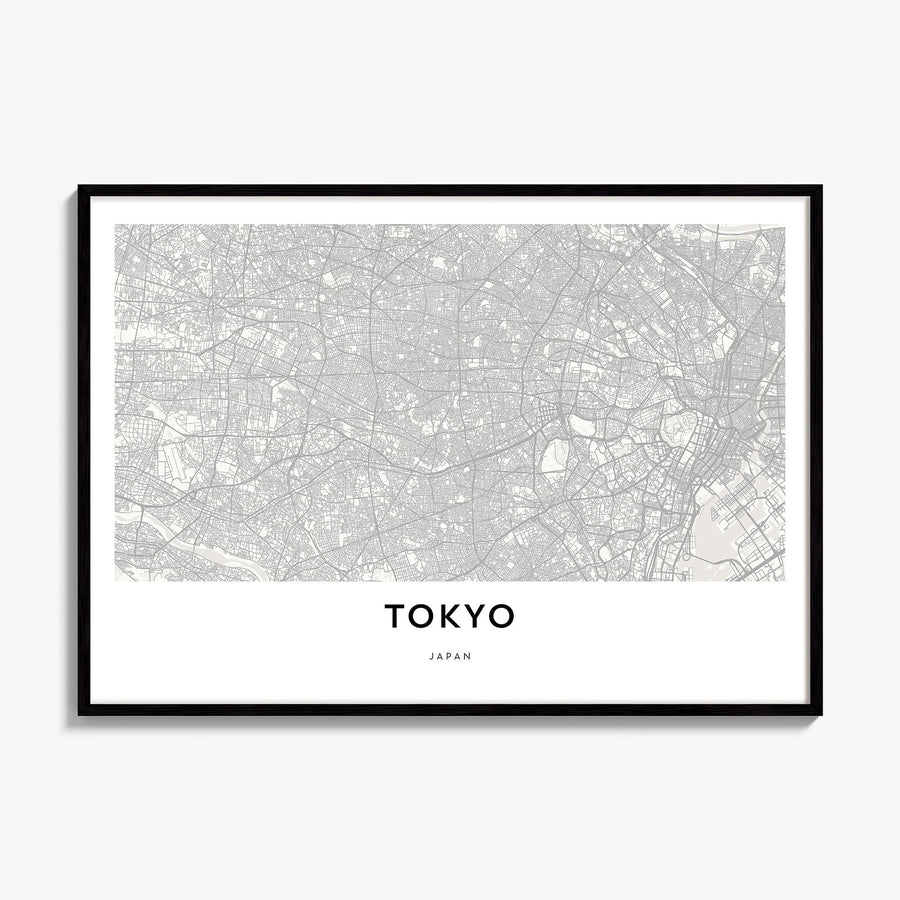Tokyo Map Poster, framed poster mockup