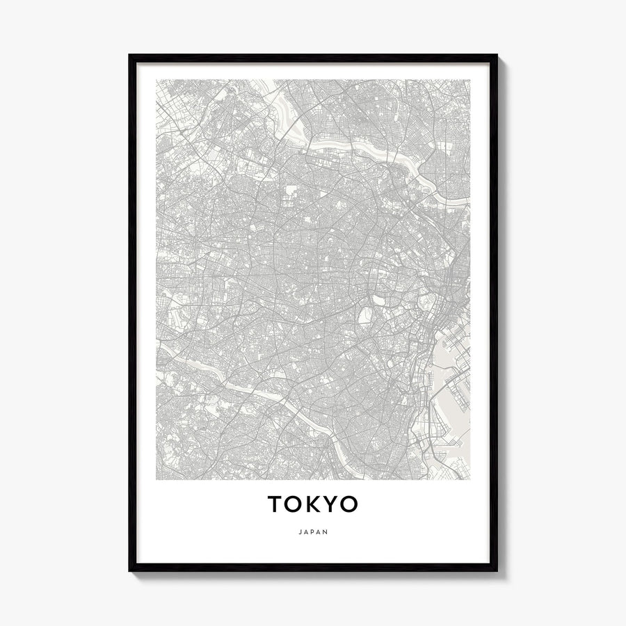 Tokyo Map Poster, framed poster mockup
