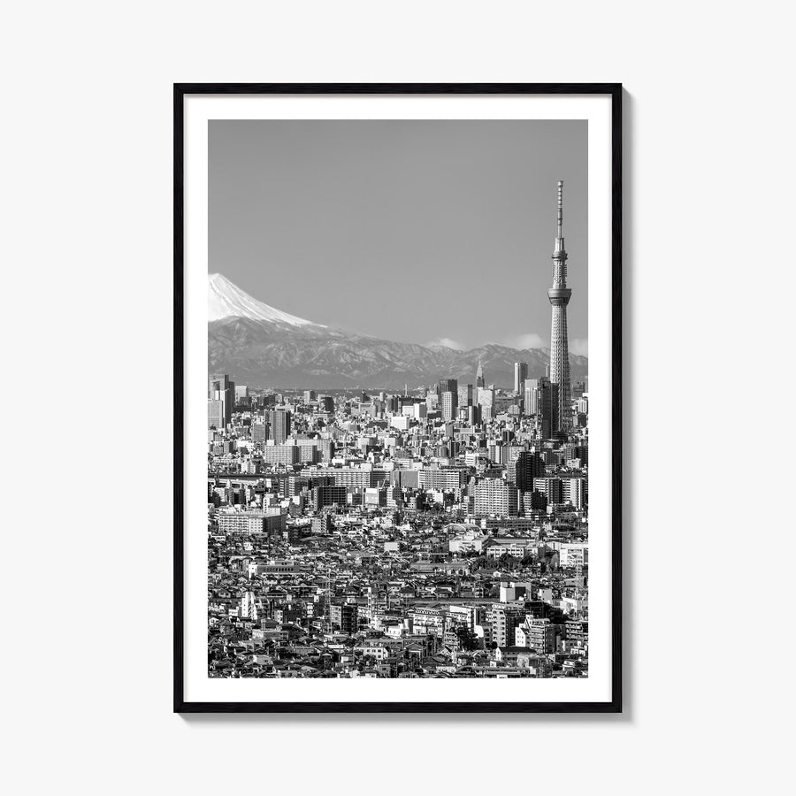 Tokyo no. 1 black & white photo poster of Japan – vertical wall art, unframed print shown in interior mockup