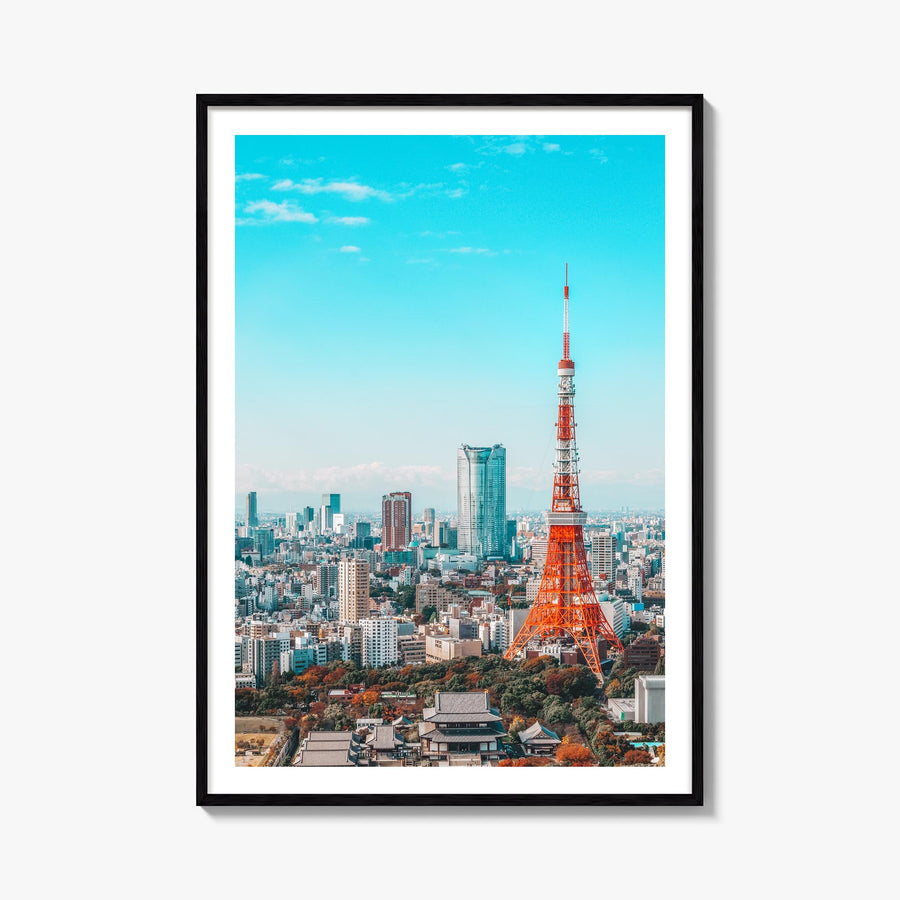 Tokyo no. 1 colorful photo poster of Japan – vertical wall art, unframed print shown in interior mockup