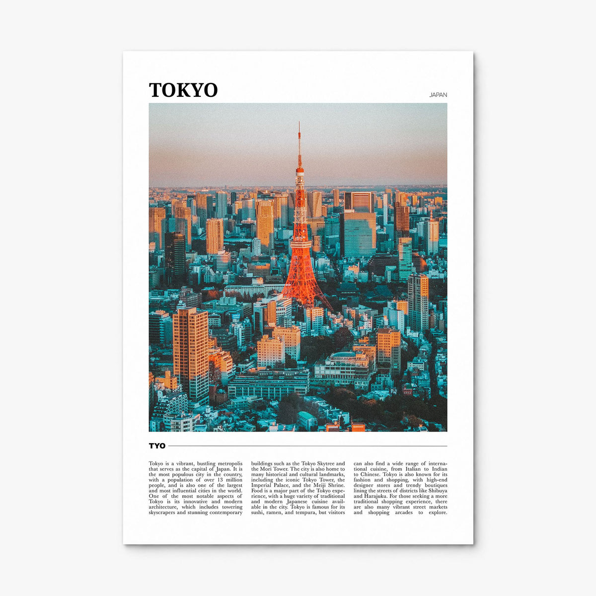 Tokyo Travel Poster, print only (unframed)