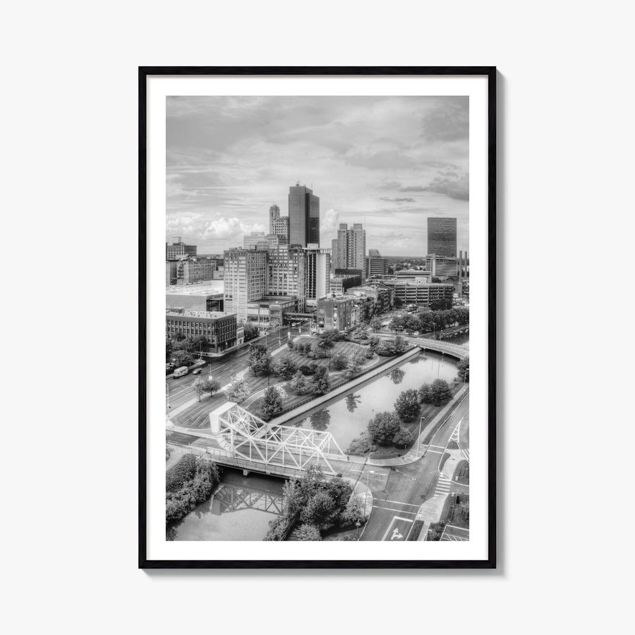 Toledo, Ohio black & white photo poster of Ohio, USA – vertical wall art, unframed print shown in interior mockup