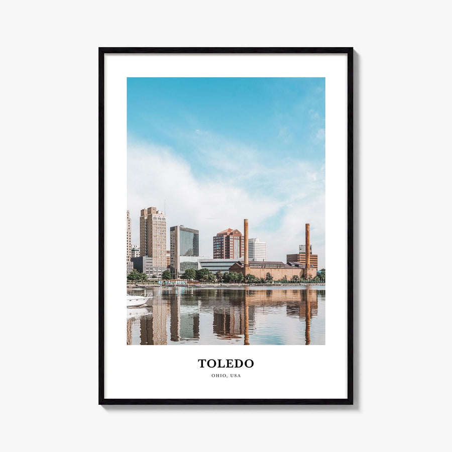 Toledo, Ohio colorful classic poster of Ohio, USA – vertical wall art, unframed print shown in interior mockup