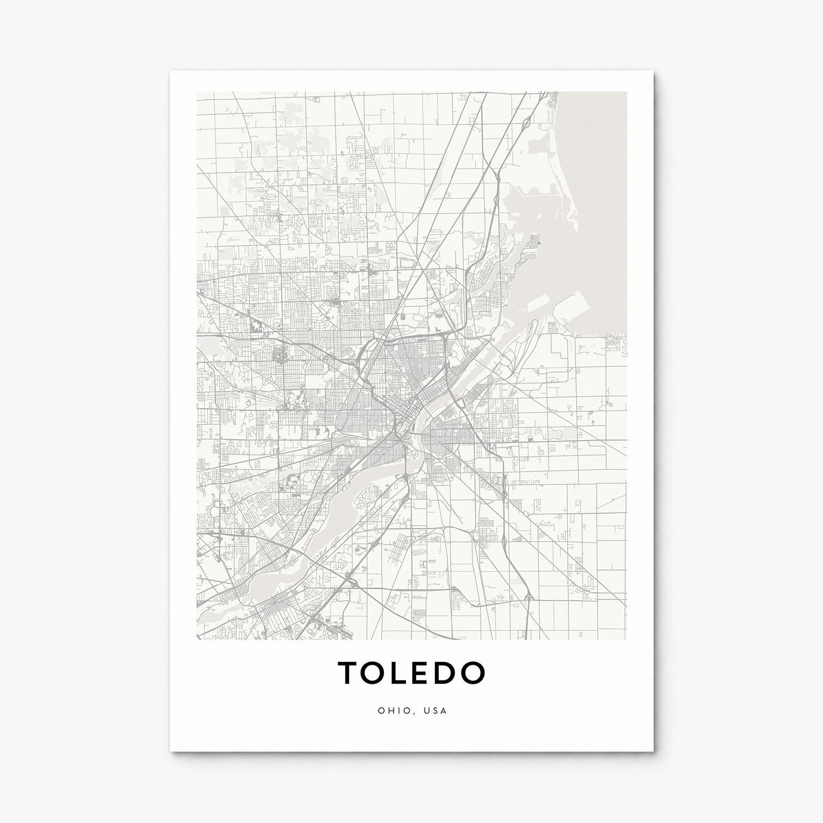 Toledo, Ohio Map Poster, print only (unframed)