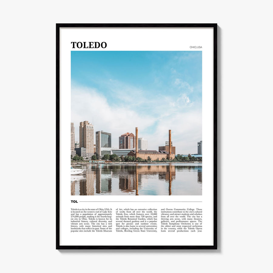 Toledo, Ohio Travel Poster, framed poster mockup