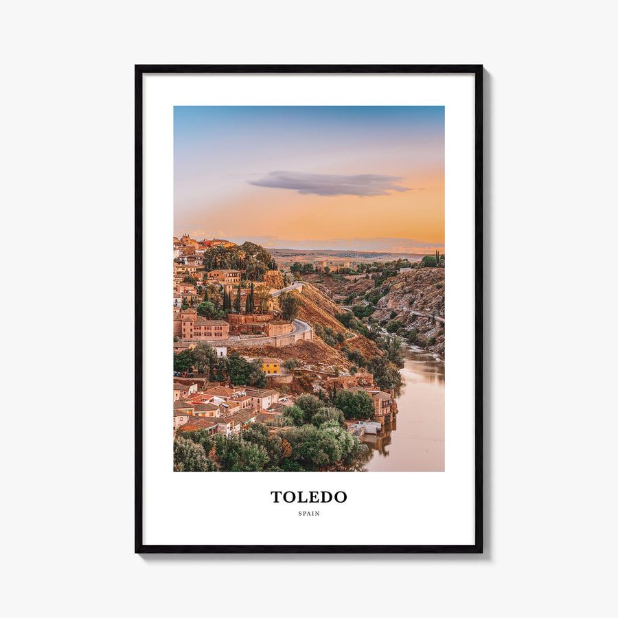 Toledo, Spain colorful classic poster of Spain – vertical wall art, unframed print shown in interior mockup