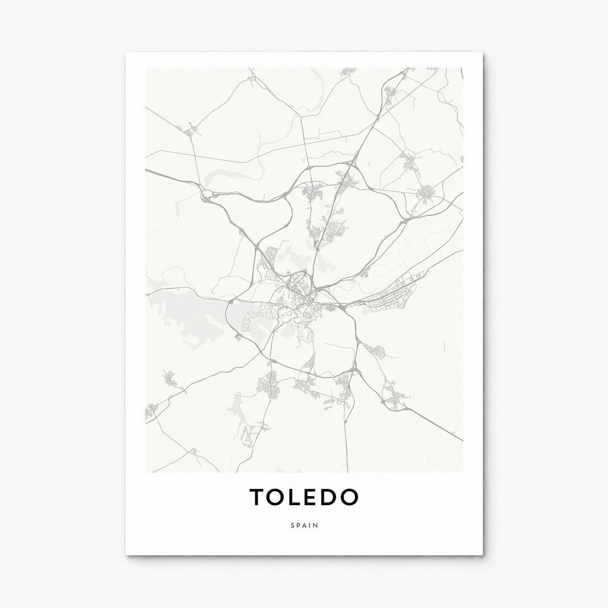 Toledo, Spain Map Poster, print only (unframed)