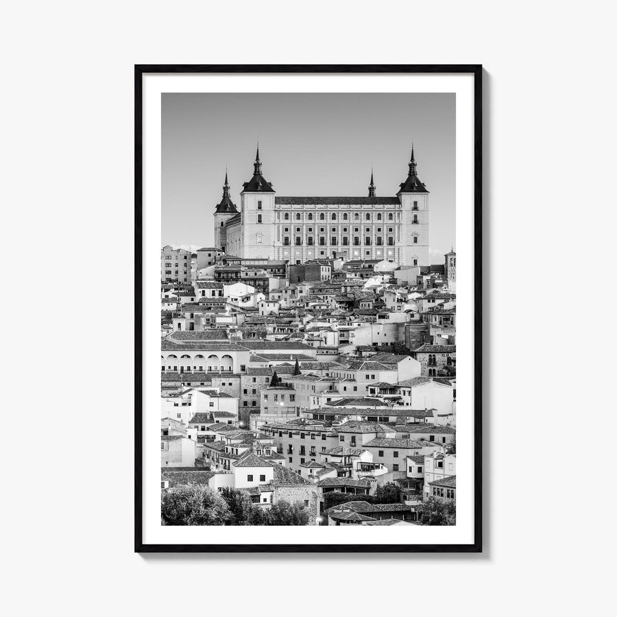 Toledo, Spain no. 1 black & white photo poster of Spain – vertical wall art, unframed print shown in interior mockup