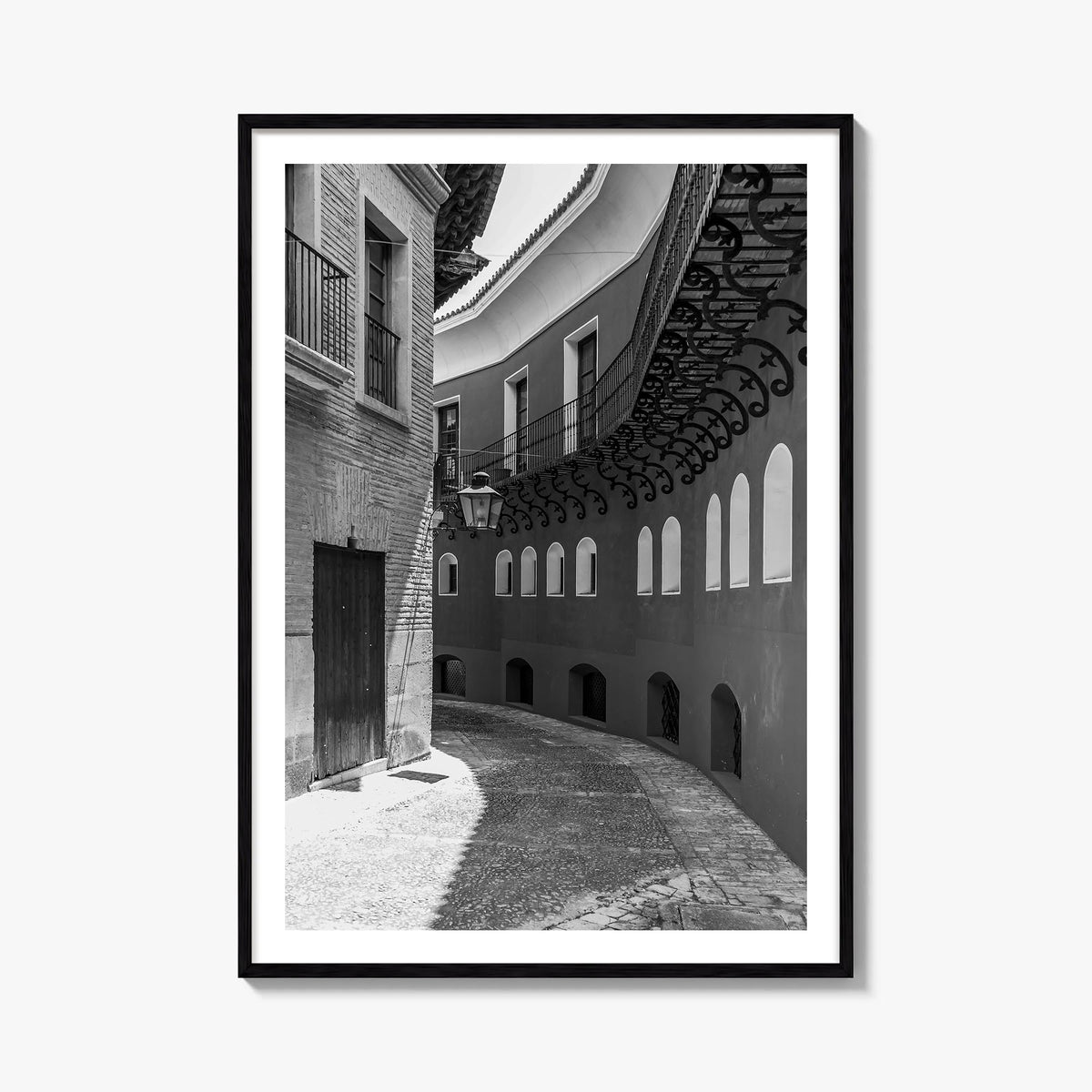 Toledo, Spain no. 2 black & white photo poster of Spain – vertical wall art, unframed print shown in interior mockup