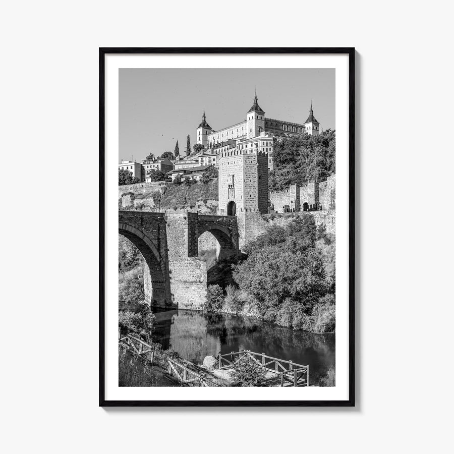 Toledo, Spain no. 3 black & white photo poster of Spain – vertical wall art, unframed print shown in interior mockup