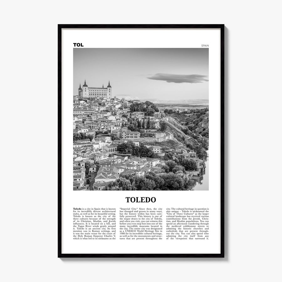 Toledo, Spain Newspaper Poster, framed poster mockup