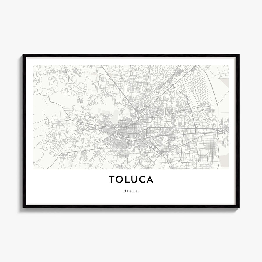 Toluca Map Poster, framed poster mockup