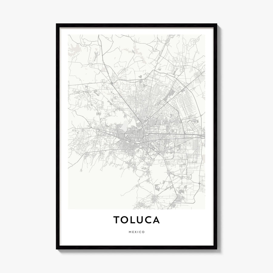 Toluca Map Poster, framed poster mockup