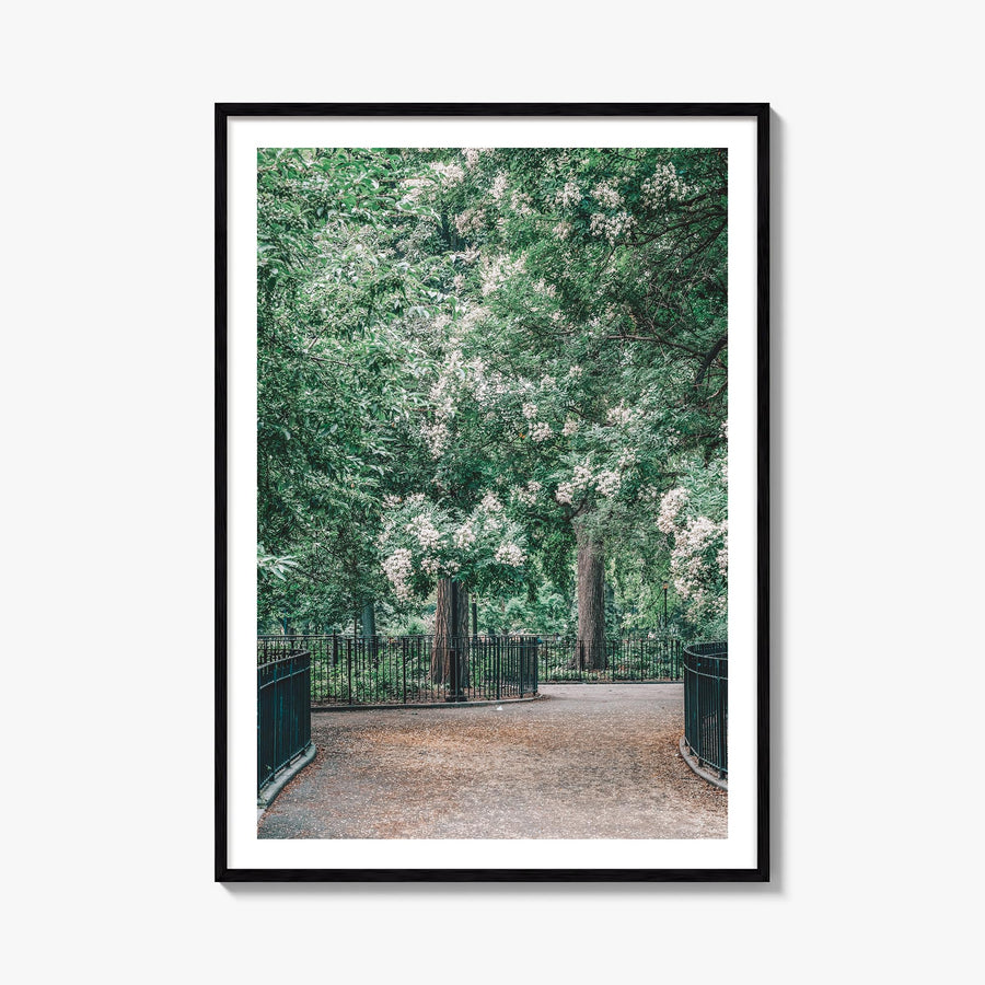 Tompkins Square Park colorful photo poster of New York, USA – vertical wall art, unframed print shown in interior mockup