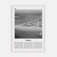 Tonga Poster White Wood / 8x12 in Nbourhood Travel B&W Poster