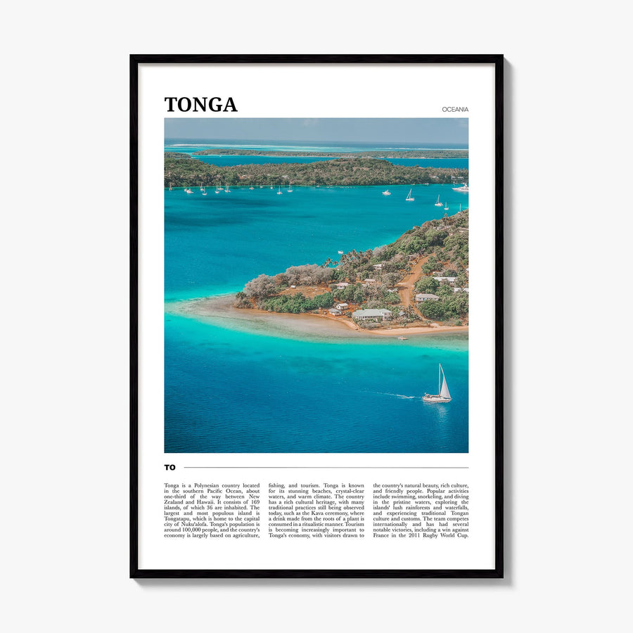Tonga Travel Poster, framed poster mockup