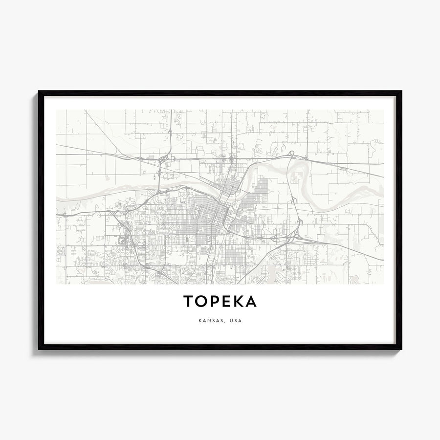 Topeka Map Poster, framed poster mockup