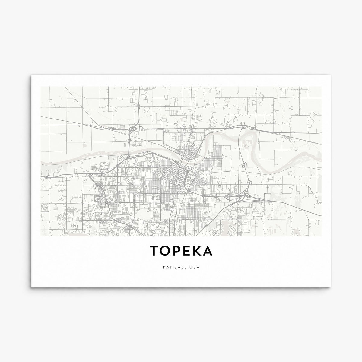 Topeka Map Poster, print only (unframed)