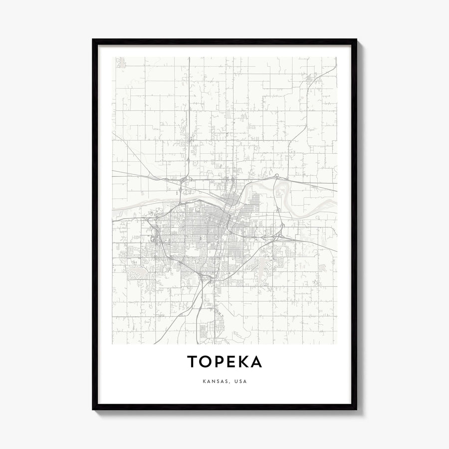 Topeka Map Poster, framed poster mockup