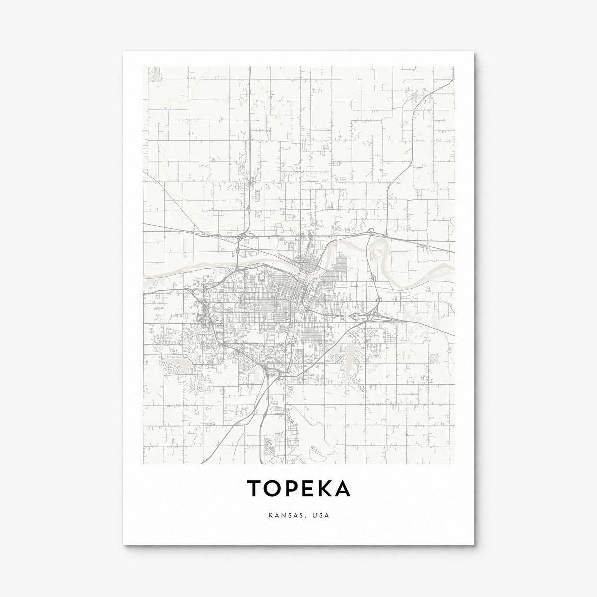 Topeka Map Poster, print only (unframed)