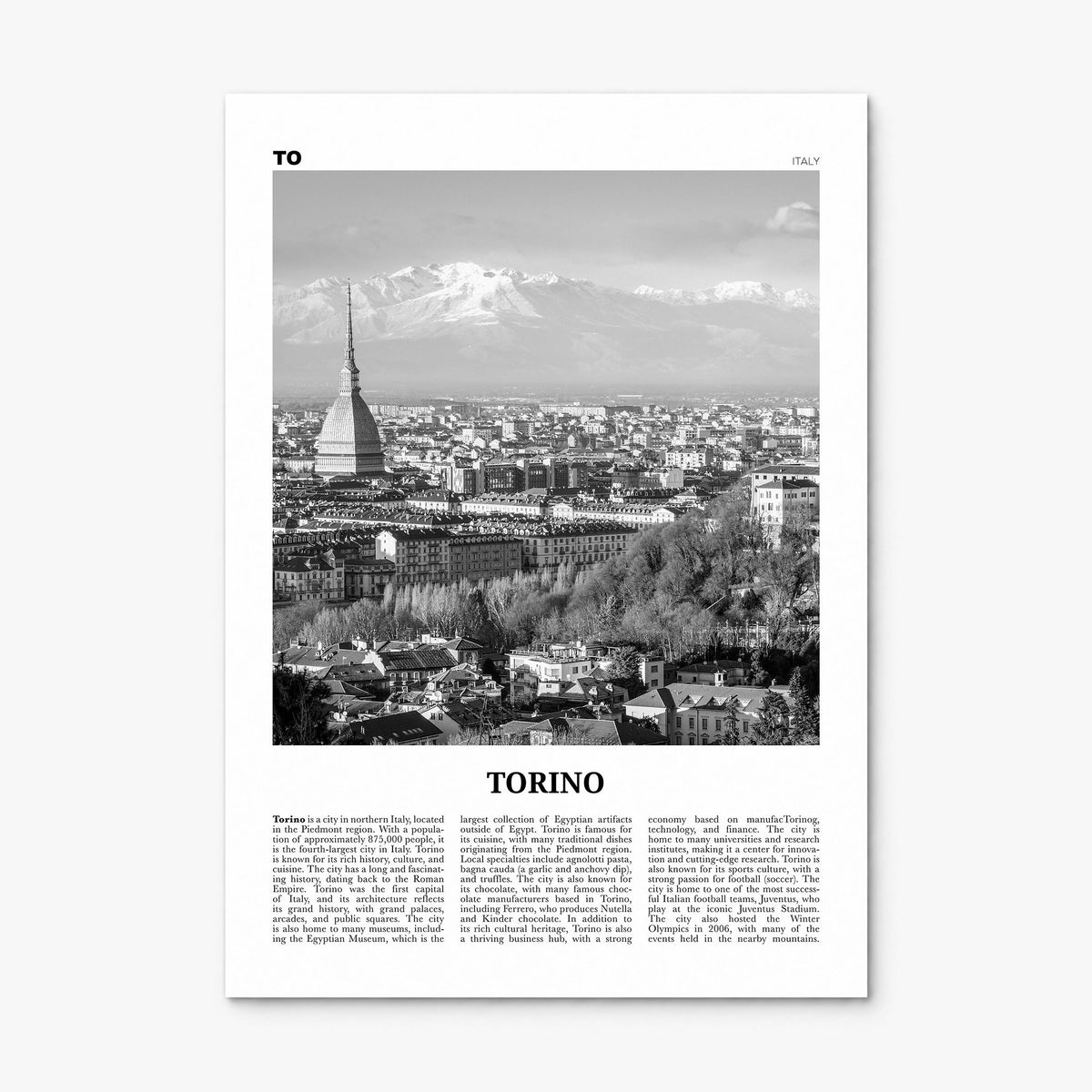 Torino Newspaper Poster, print only (unframed)