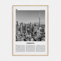 Toronto No 1 Poster Natural Wood / 8x12 in Nbourhood Travel B&W Poster