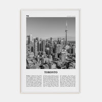 Toronto No 1 Poster White Wood / 8x12 in Nbourhood Travel B&W Poster