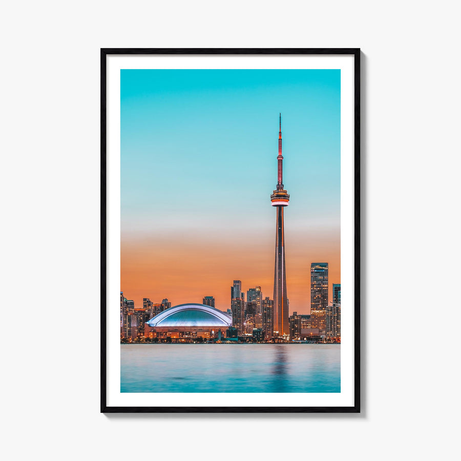 Toronto no. 2 colorful photo poster of Ontario, Canada – vertical wall art, unframed print shown in interior mockup