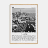 Toronto No 2 Poster Natural Wood / 8x12 in Nbourhood Travel B&W Poster