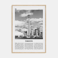 Toronto No 3 Poster Natural Wood / 8x12 in Nbourhood Travel B&W Poster