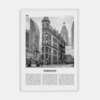 Toronto No 4 Poster White Wood / 8x12 in Nbourhood Travel B&W Poster