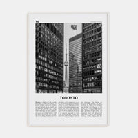 Toronto No 5 Poster White Wood / 8x12 in Nbourhood Travel B&W Poster