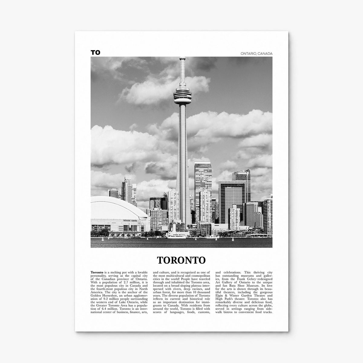 Toronto Newspaper No 3 Poster, print only (unframed)