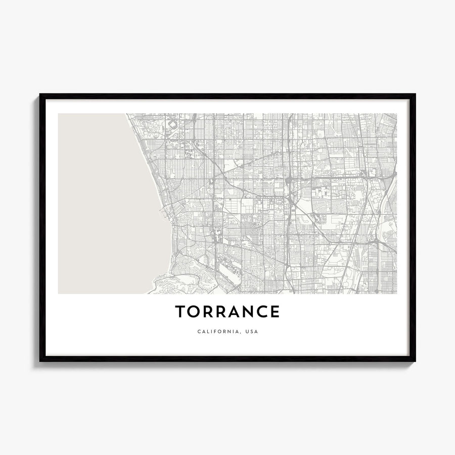 Torrance Map Poster, framed poster mockup