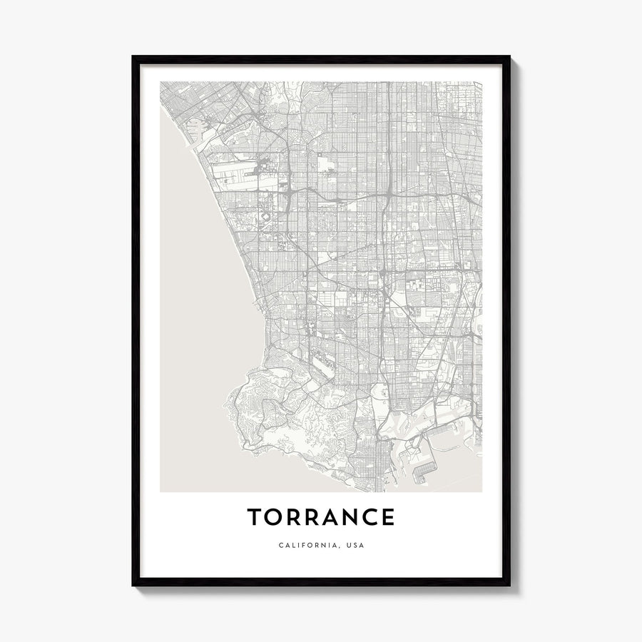 Torrance Map Poster, framed poster mockup